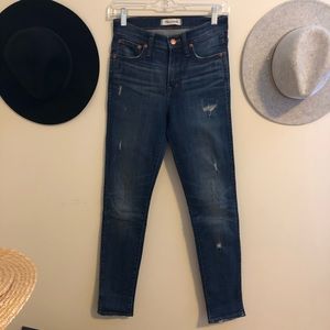 Madewell high rise distressed skinny
